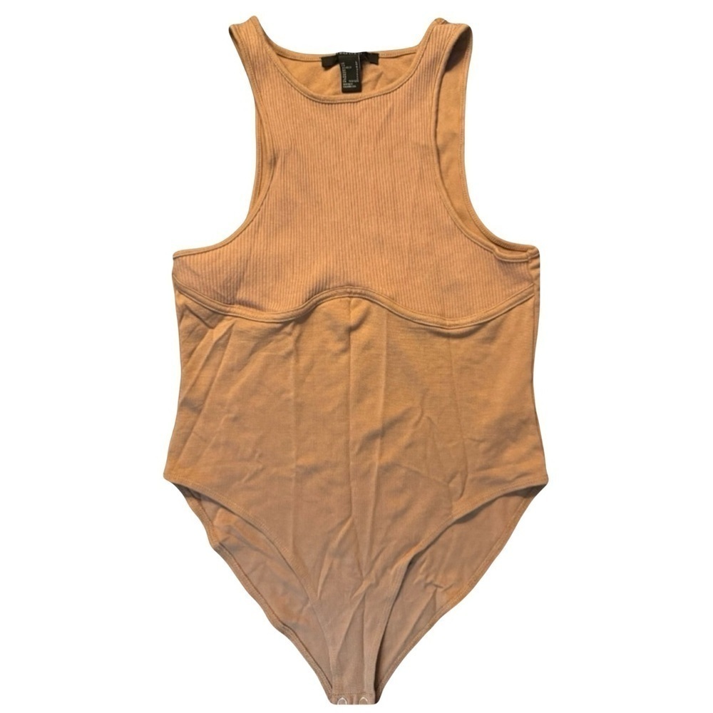 FOREVER 21 womens nude slimming ribbed bodysuit